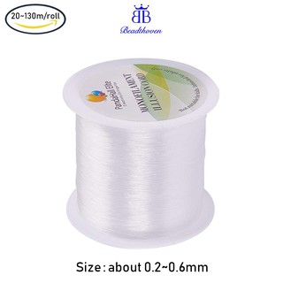 Cuộn dây nylon 20~130m trong suốt dùng để câu cá/đính hạt làm đồ thủ công 0.2~0.6mm DIY