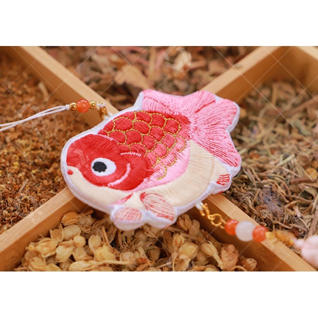 DIY túi thơm CÁ CHÉP MAY MẮN- kit nguyên liệu  kèm nhân thơm tự thêu quà tặng TÌNH YÊU- nana HANDMADE shop