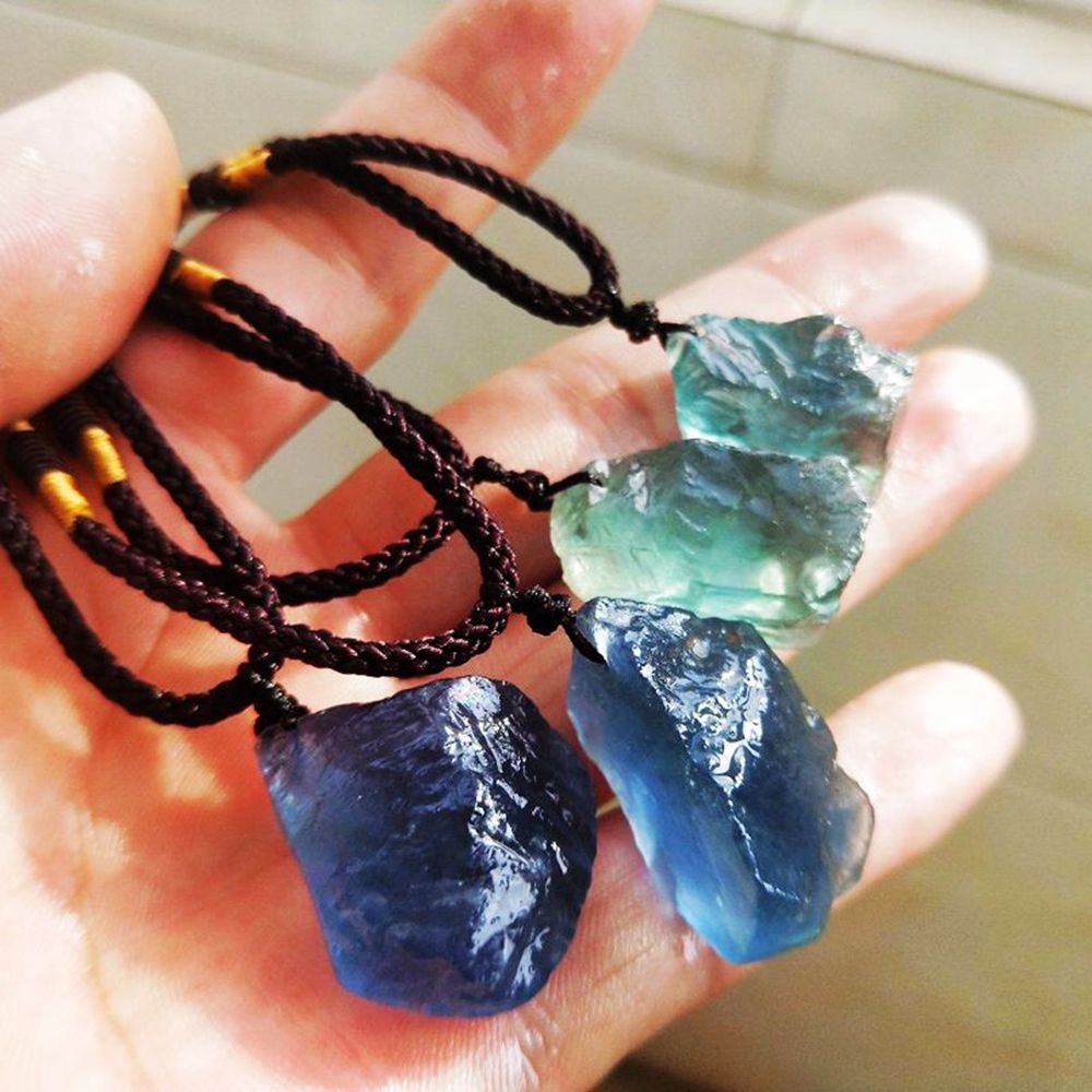 (Hàng Mới Về) Mặt vòng cổ Đá Fluorite Tự Nhiên Thời Trang Cho Nữ