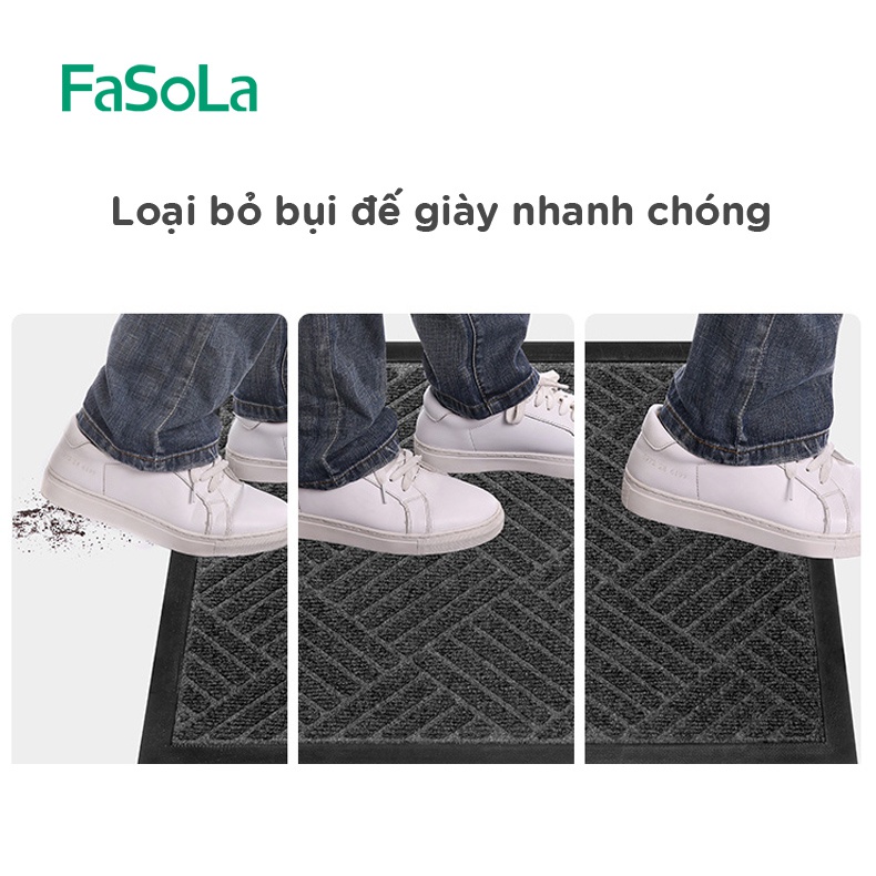 Thảm sàn chống trượt, hoa văn đen sang trọng FASOLA FSLDZ-291