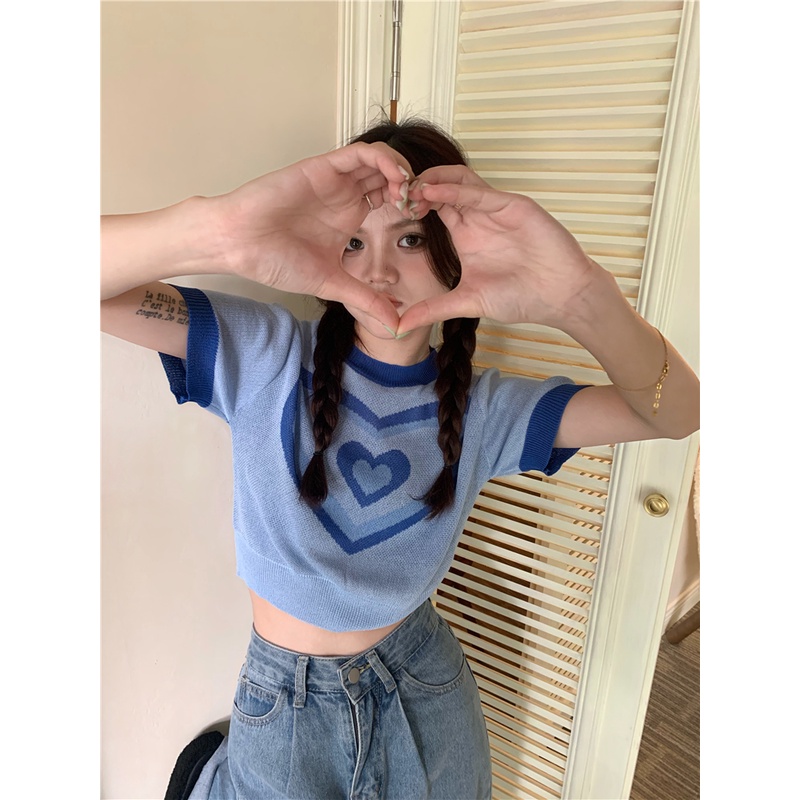 Cocory vn Áo Thun Dệt Kim Tay Ngắn Dáng Ôm Quyến Rũ Thời Trang Mùa Hè Cho Nữ Có 3 Màu Sắc