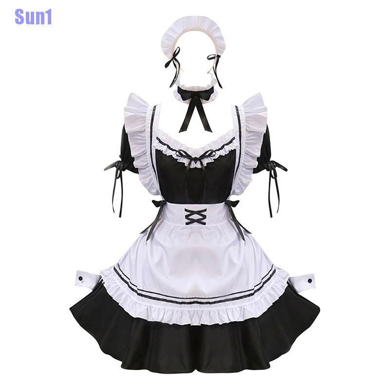 Đầm hóa trang cô hầu gái phong cách lolita màu trắng đen đáng yêu cho nữ | BigBuy360 - bigbuy360.vn