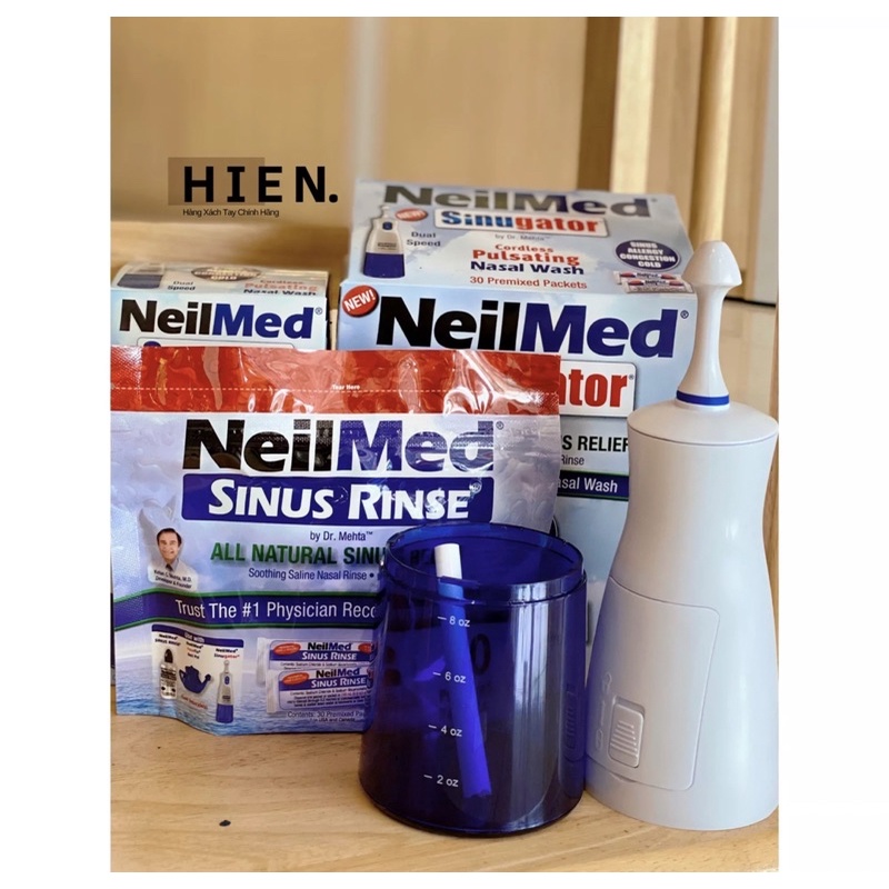 Máy Rửa Mũi NeilMed + 30 gói muối Úc