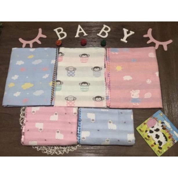 Khăn sợi tre bo viền 4 lớp túi zip Lee Lee