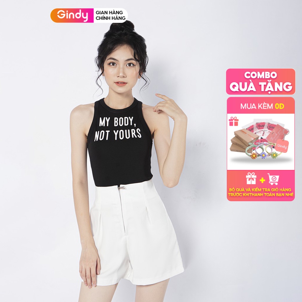 Áo ba lỗ nữ croptop GINDY có hai màu chất vải co giãn A20006