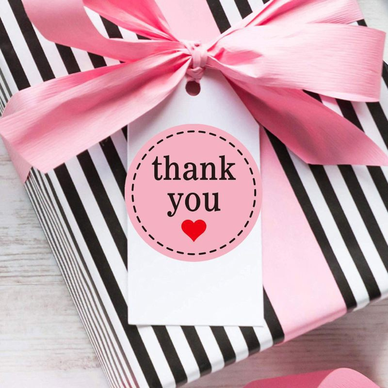 Cuộn 500 Nhãn Dán Tròn In Chữ Thank You Dùng Trang Trí Sổ Tay