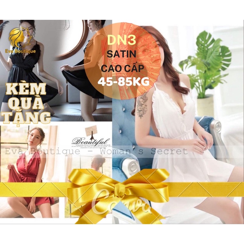 _DN3_Váy ngủ yếm buộc dây hở lưng [Evaboutique9x]
