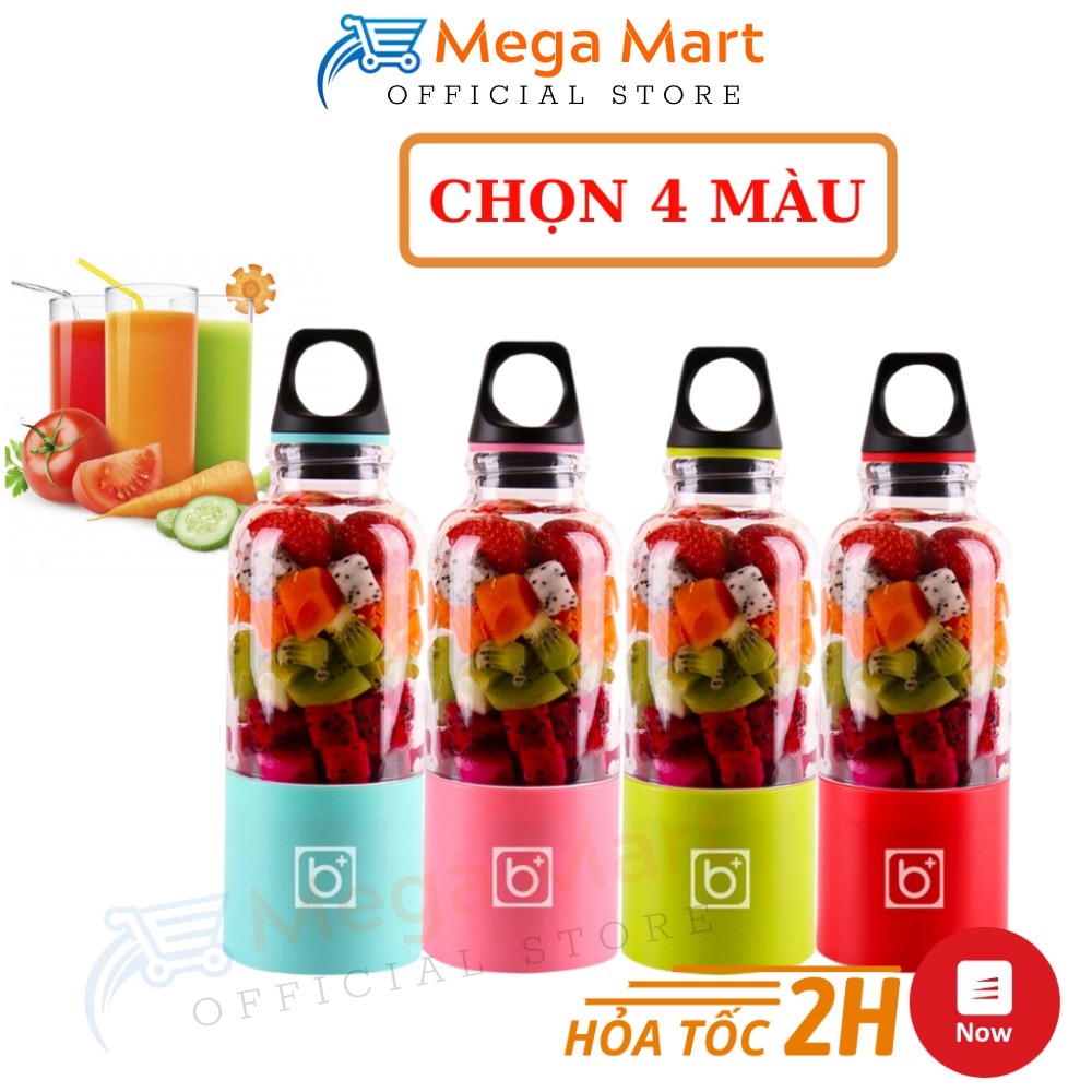 Máy Xay Sinh Tố 4 LƯỠI ❤️ 𝑭𝑹𝑬𝑬𝑺𝑯𝑰𝑷 ❤️ Máy Xay Cầm Tay 500ML Bingo Juicer Cup Sạc Pin 25W - CHỐNG NƯỚC CHỐNG VA ĐẬP