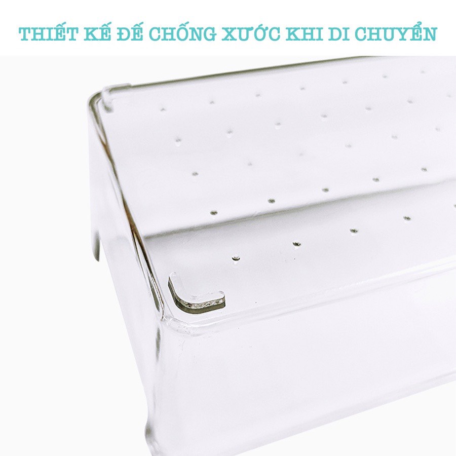 Khay chia ngăn kéo tủ trong suốt phong cách Nhật Bản nhiều size siêu dày dặn