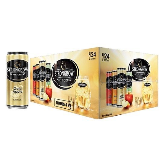 Strongbow 24 lon x 330ml Mix 4 Vị