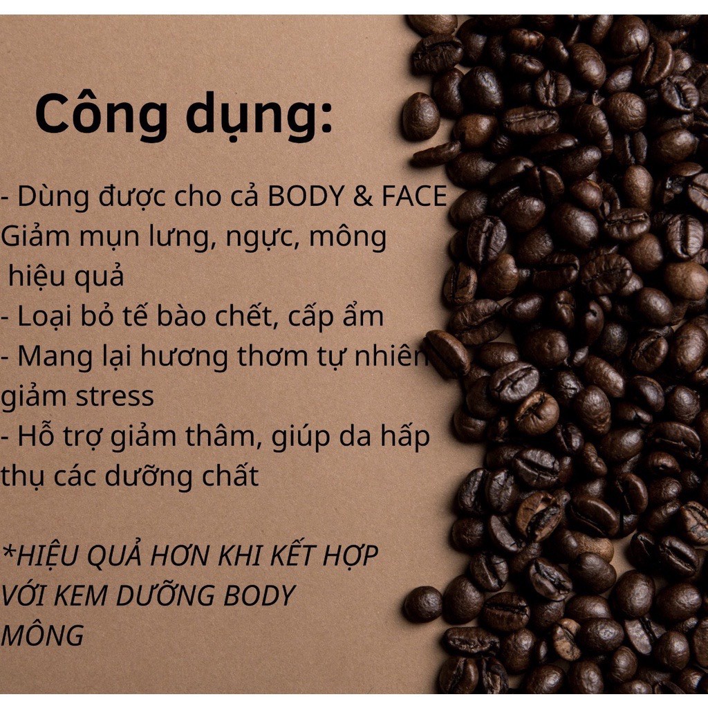 Muối Cafe Tẩy Da Chết Giảm Mụn, Mịn Da 200Gam