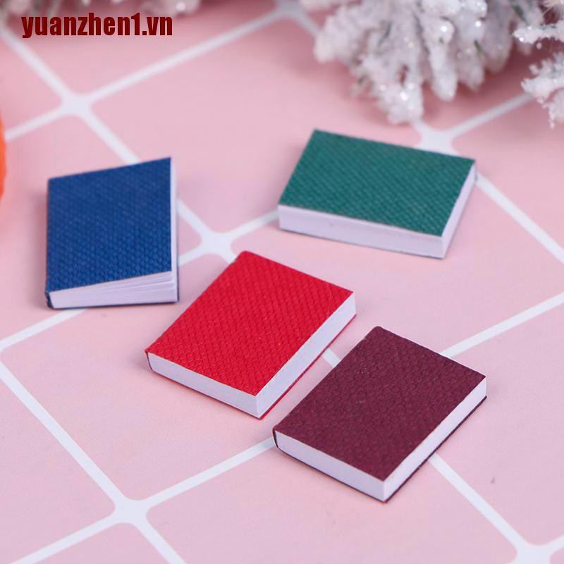 Set 4 Mô Hình Quyển Sách Mini Tỉ Lệ 1 / 12 Trang Trí Nhà Búp Bê YUANZHEN1