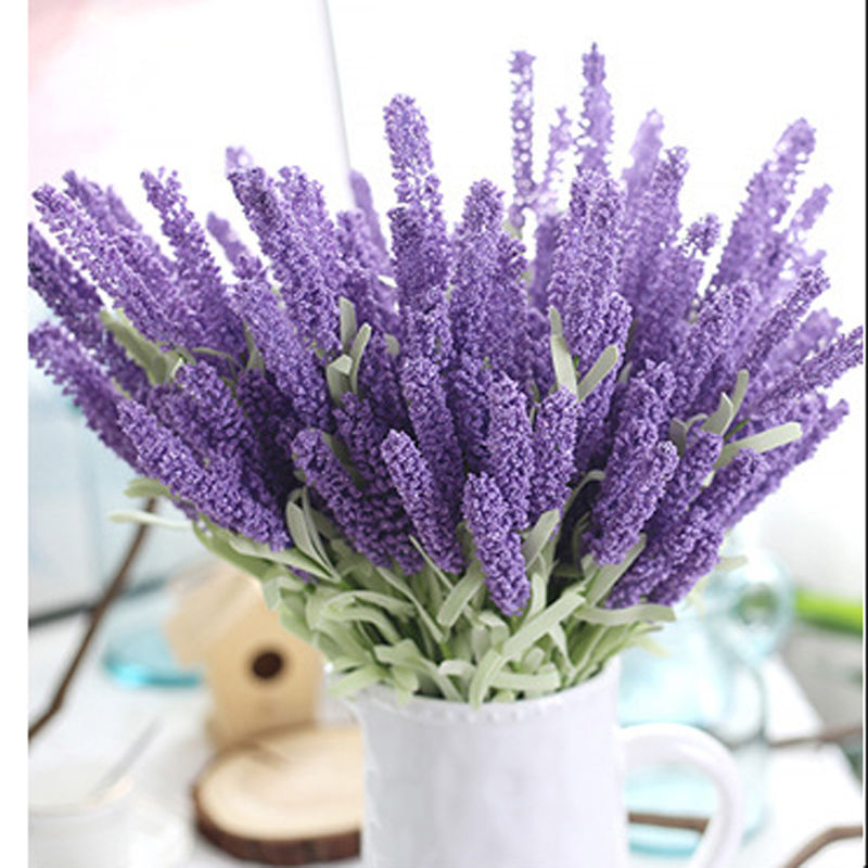 Set 10 Bông Hoa Oải Hương Giả 5 Màu Trang Trí Tuyệt Đẹp