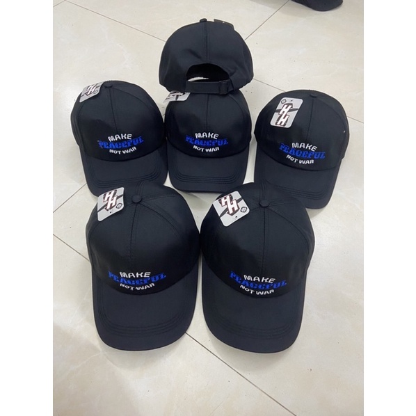 [ MŨ LƯỠI TRAI ] Mũ lưỡi trai kaki đen thêu nhiều logo