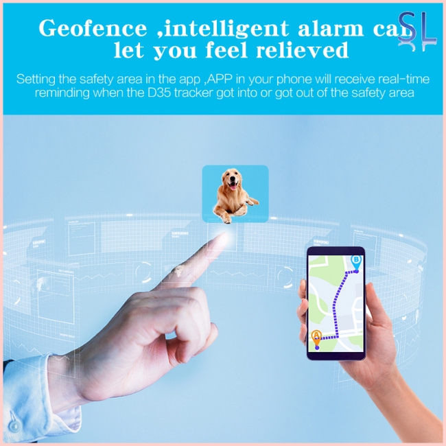 D35 Pet GPS GSM Tracker Dog Cat Real-time Tracking Collar Security Finder Locator