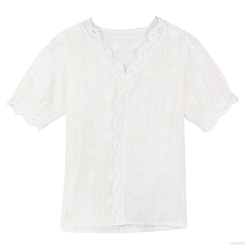 Áo Sơ Mi Tay Lửng Cổ Chữ V Thời Trang Hàn Quốc Cho Nữ | BigBuy360 - bigbuy360.vn