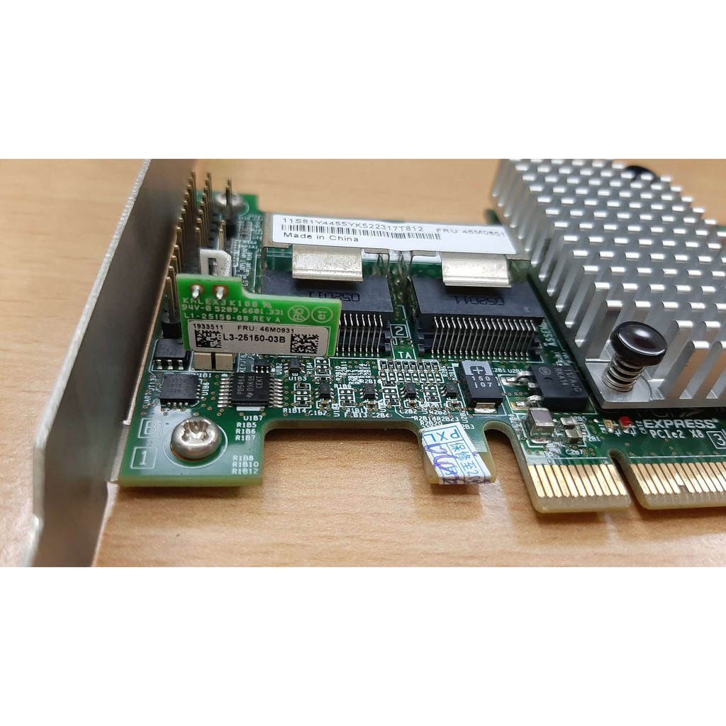 Card RAID IBM M5015 SAS Controller RAID 6GBps PCIe x8 kèm theo Advanced RAID 6, 60 Key 46M0930 46M0931