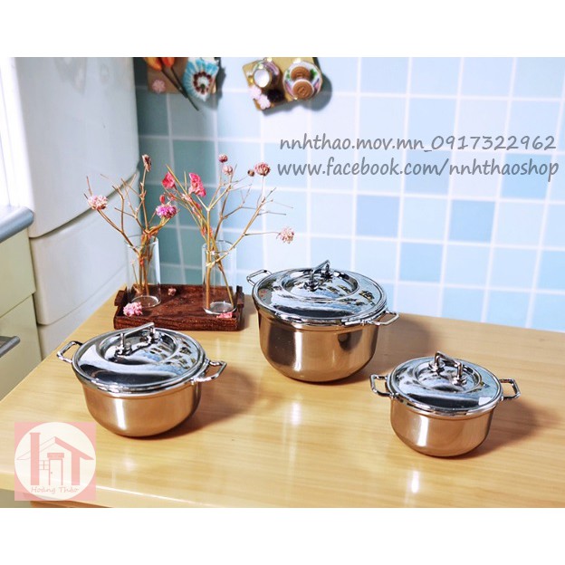 Miniature_nồi kim loại nhiều kích cỡ (1:12 1:6)
