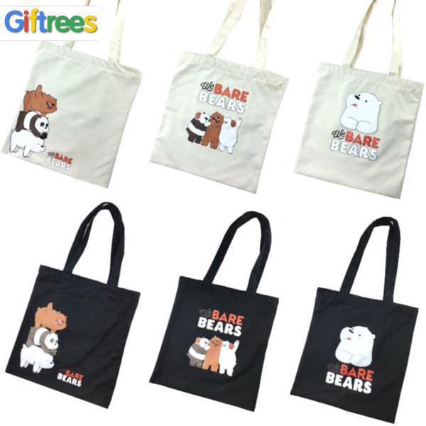 Túi vải canvas in hình gấu We Bare Bears