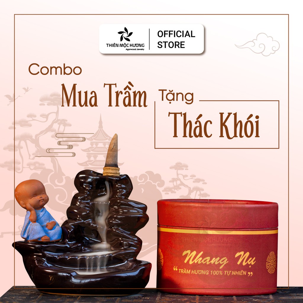 Nhang Nụ Trầm Hương Cao Cấp - Tặng thác khói xông nhà, xông văn phòng - Mùi hương dễ chịu, thơm lâu, không kích mũi