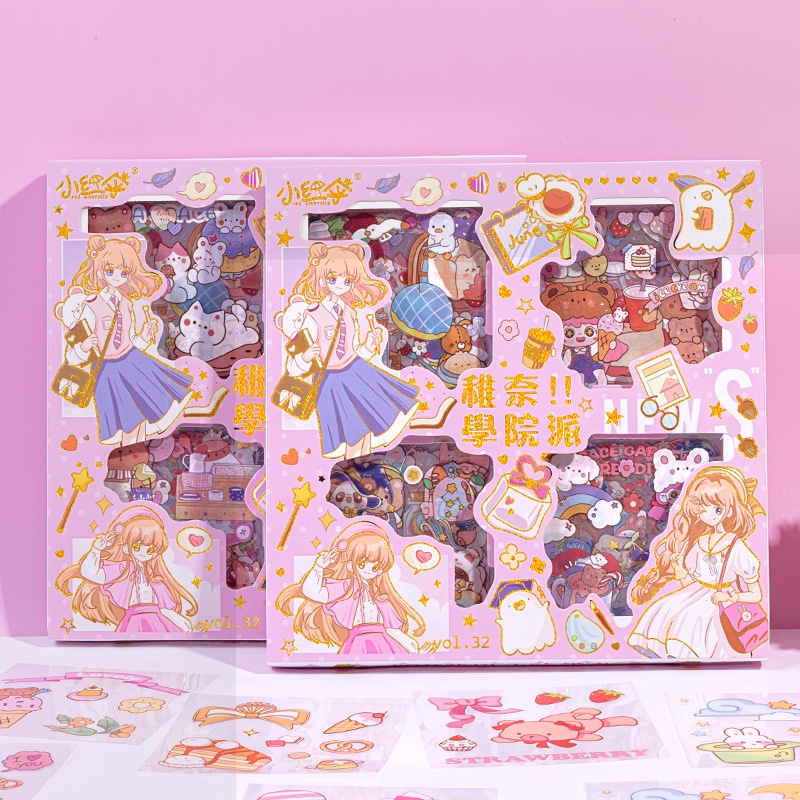 Bộ 100 Miếng Dán Hình Công Chúa Dễ Thương Chống Thấm Nước Trang Trí Hộp Quà DIY