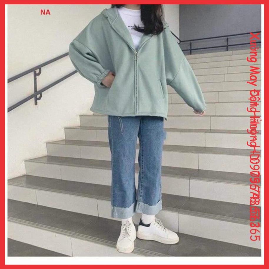 &lt;3 Áo khoác nỉ hoodie chun tay form thụng cánh rơi nhiều màu, áo nỉ bomber style Hàn Quốc cá tính&lt;3