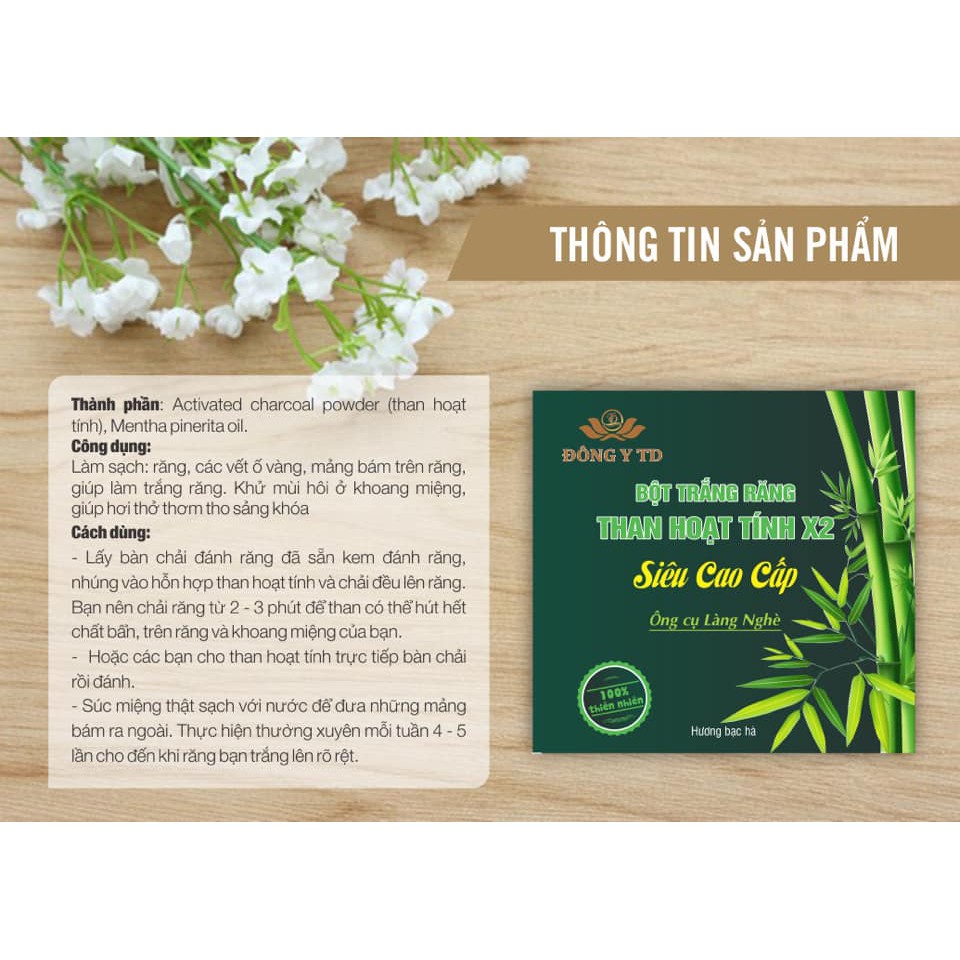 Bột Than Hoạt Tính Trắng Răng Ông Cụ Làng Nghè