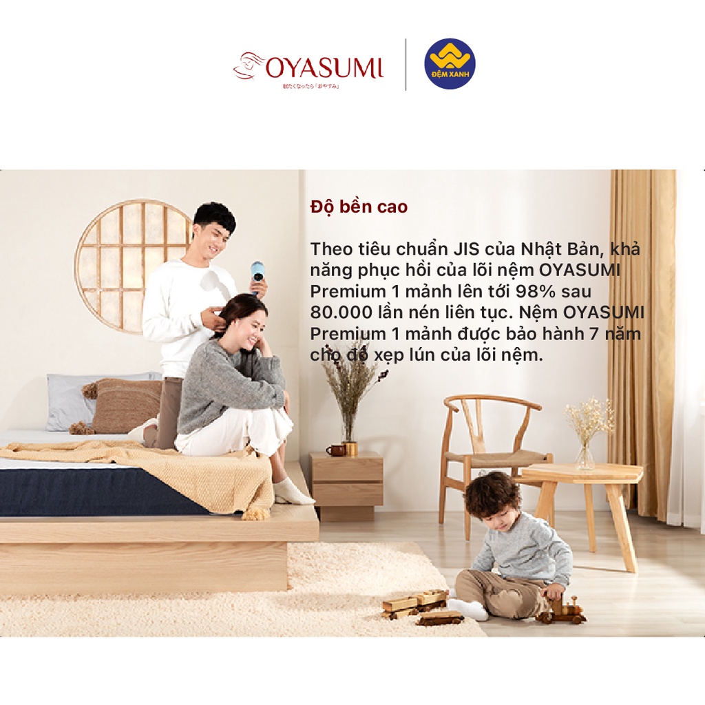 Đệm Foam Nhật Bản Oyasumi Premium 3 Tấm ( massage)