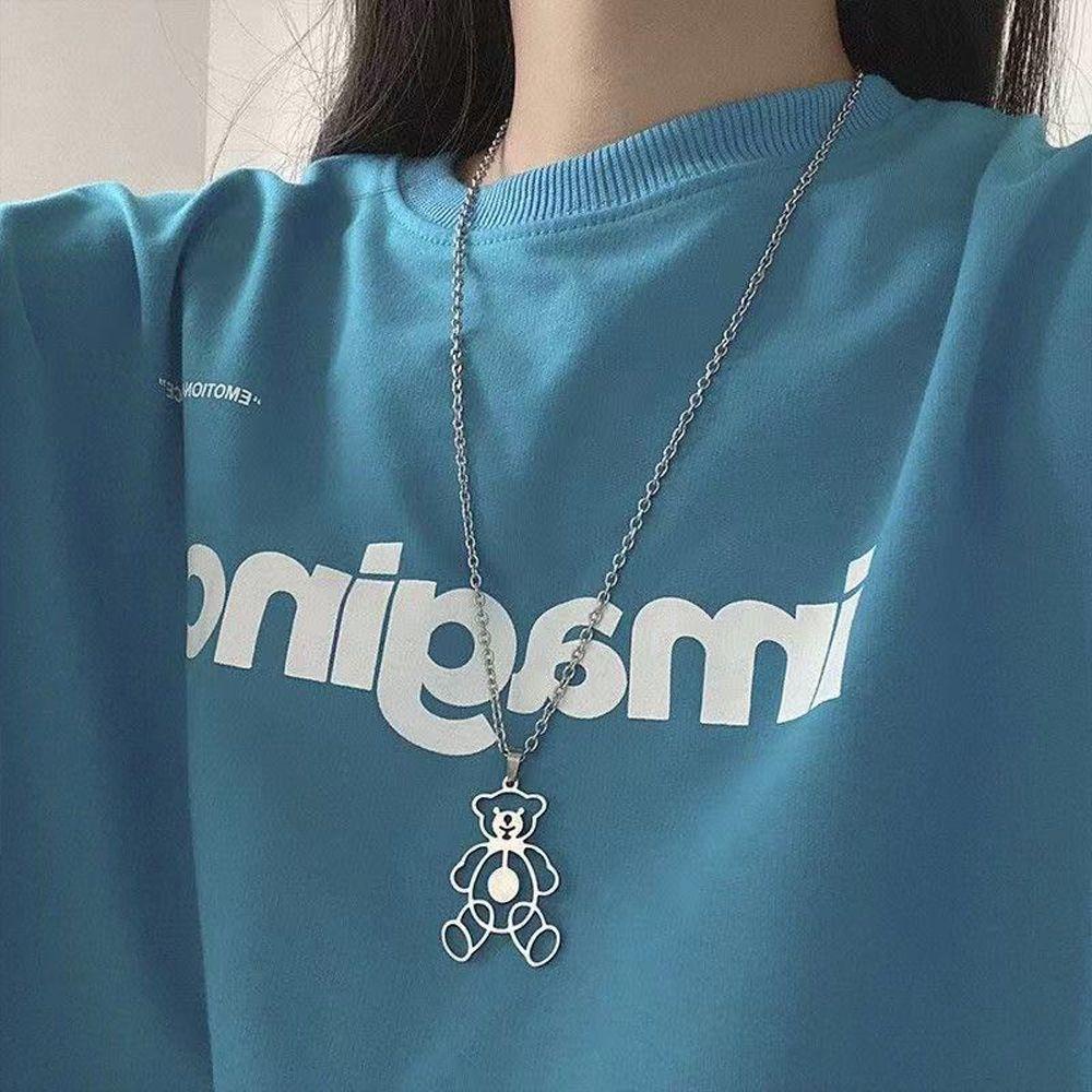 FORBETTER Vòng cổ Mặt Hình Gấu / Pikachu Phong Cách Vintage Thời Trang