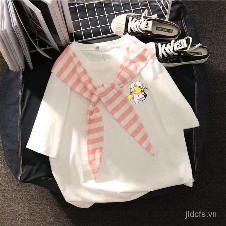 Áo Thun Tay Ngắn Họa Tiết Kẻ Sọc Phong Cách Hải Quân Nhật Bản Thời Trang Mùa Hè Cho Nữ