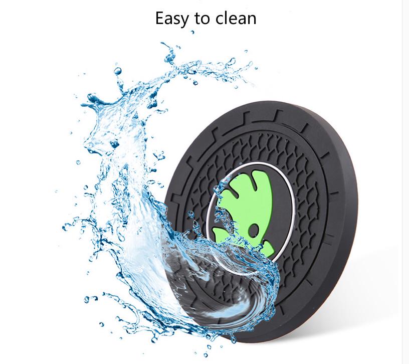 Set 2 tấm lót cốc xe hơi chống trượt cho Toyota Honda Hyundai Kia Nissan Mazda Mitsubishi