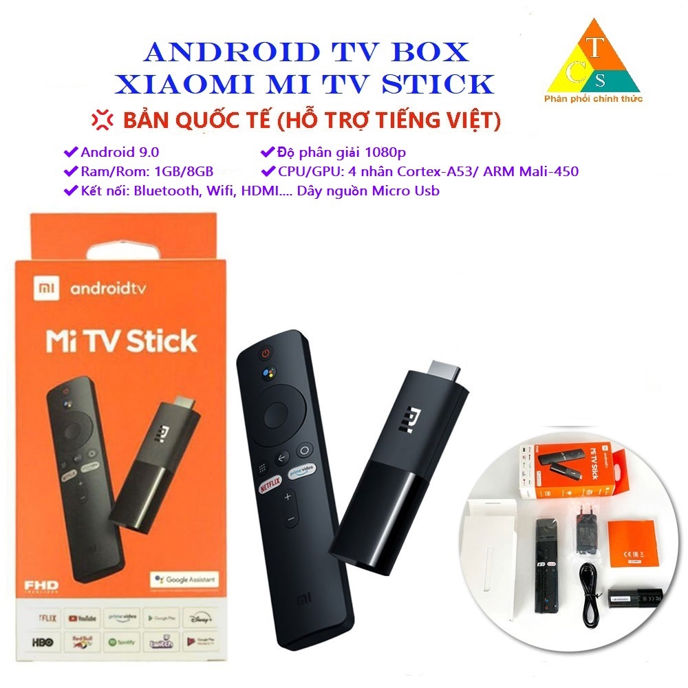 ❖✥▼Tivi box Xiaomi Mi TV Stick Bản Quốc Tế Tiếng Việt tìm kiếm giọng nói