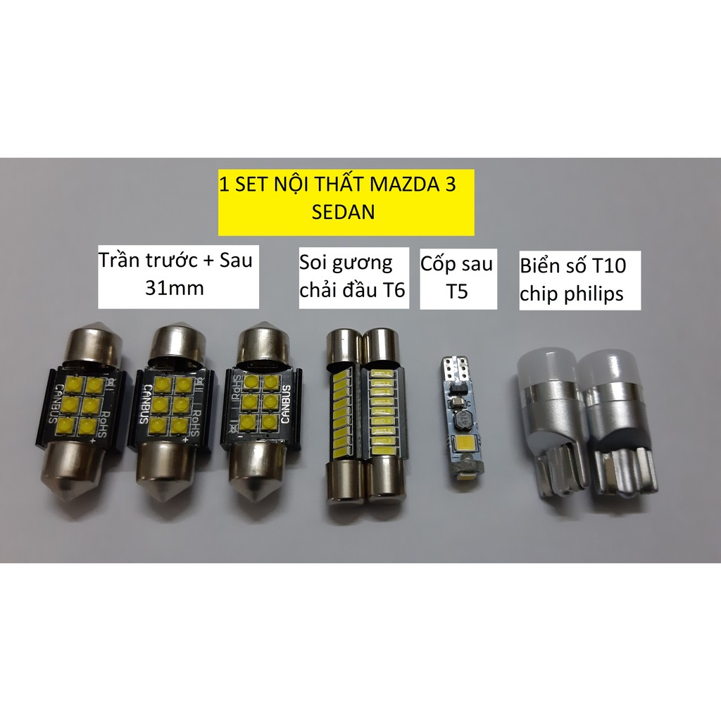 Bộ set led nội thất Mazda 3 Sedan và Hactchback