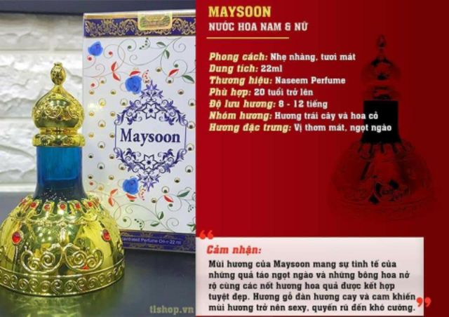 [SIÊU RẺ ]Tinh dầu nước hoa dubai nội địa may soon