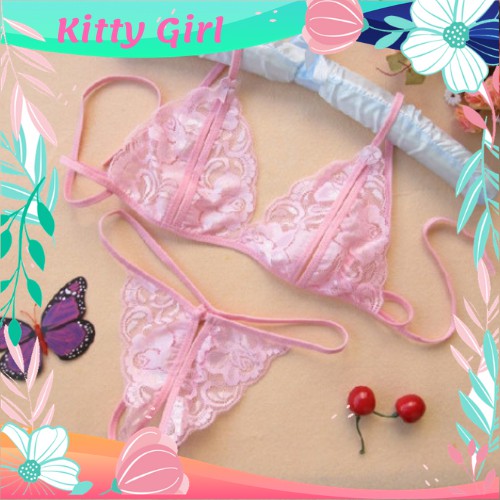 Bộ Đồ Lót Ren Xuyên Thấu Quần Chip Lọt Khe Áo Lót Không Mút Không Gọng - Nội Y Ren Sexy BL11 | BigBuy360 - bigbuy360.vn