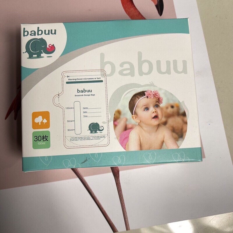 Hộp 30 túi trữ sữa 100ml tiện lợi Chikilachi, Babuu