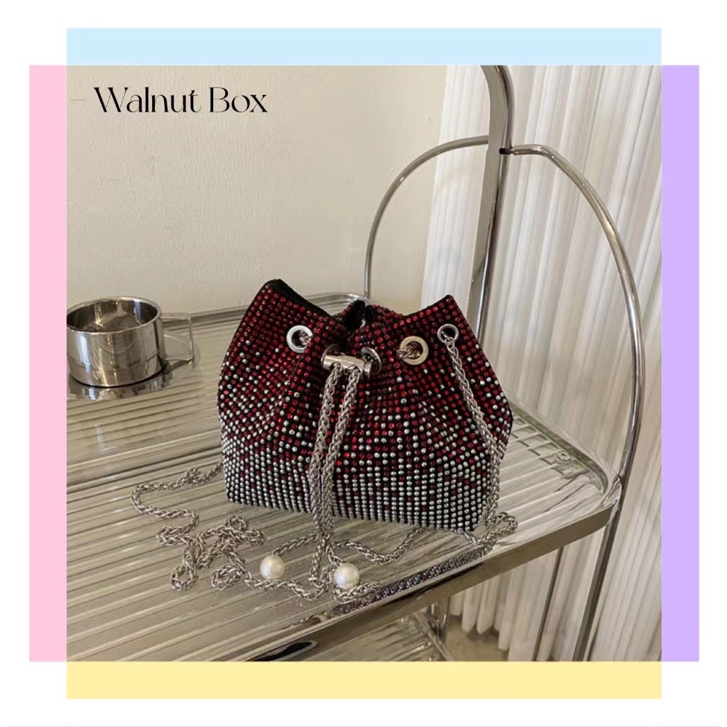 Toàn Bộ Túi Đeo Chéo Vai Đính Đá Lấp Lánh Phong Cách Hàn Quốc Thời Trang Cho Nữ