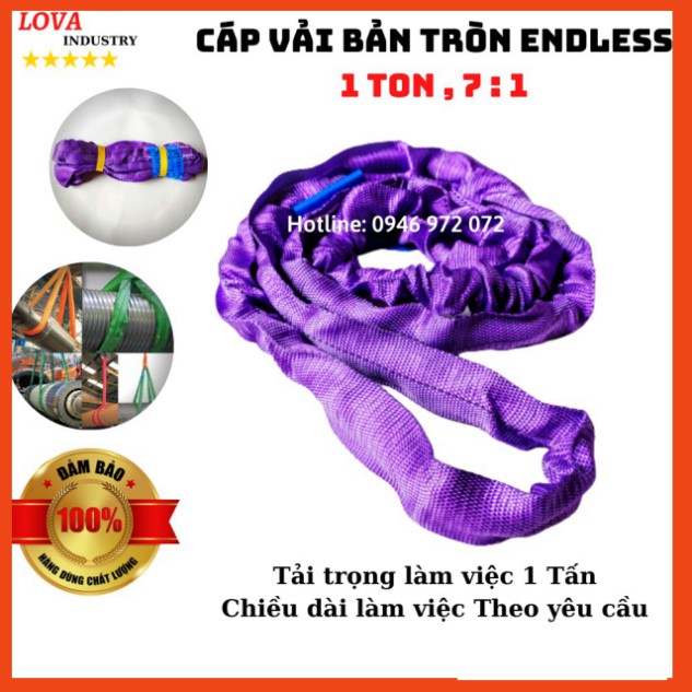 Cáp Vải Tròn Cẩu Hàng 1 Tấn hệ số an toàn 7 :1 - Lova industry