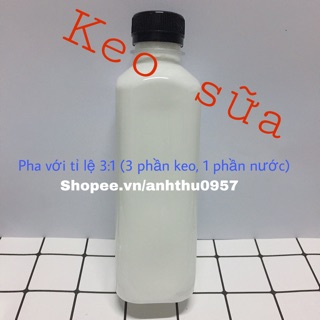 Keo sữa làm slime đóng chai 350ml (pha đúng tỉ lệ)