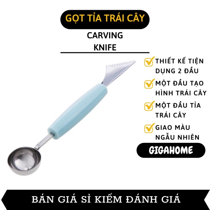 Dụng cụ gọt tỉa trái cây 2 đầu  GIÁ VỐN] Dụng cụ gọt vỏ, muỗng múc ruột trái cây tiện lợi 8114