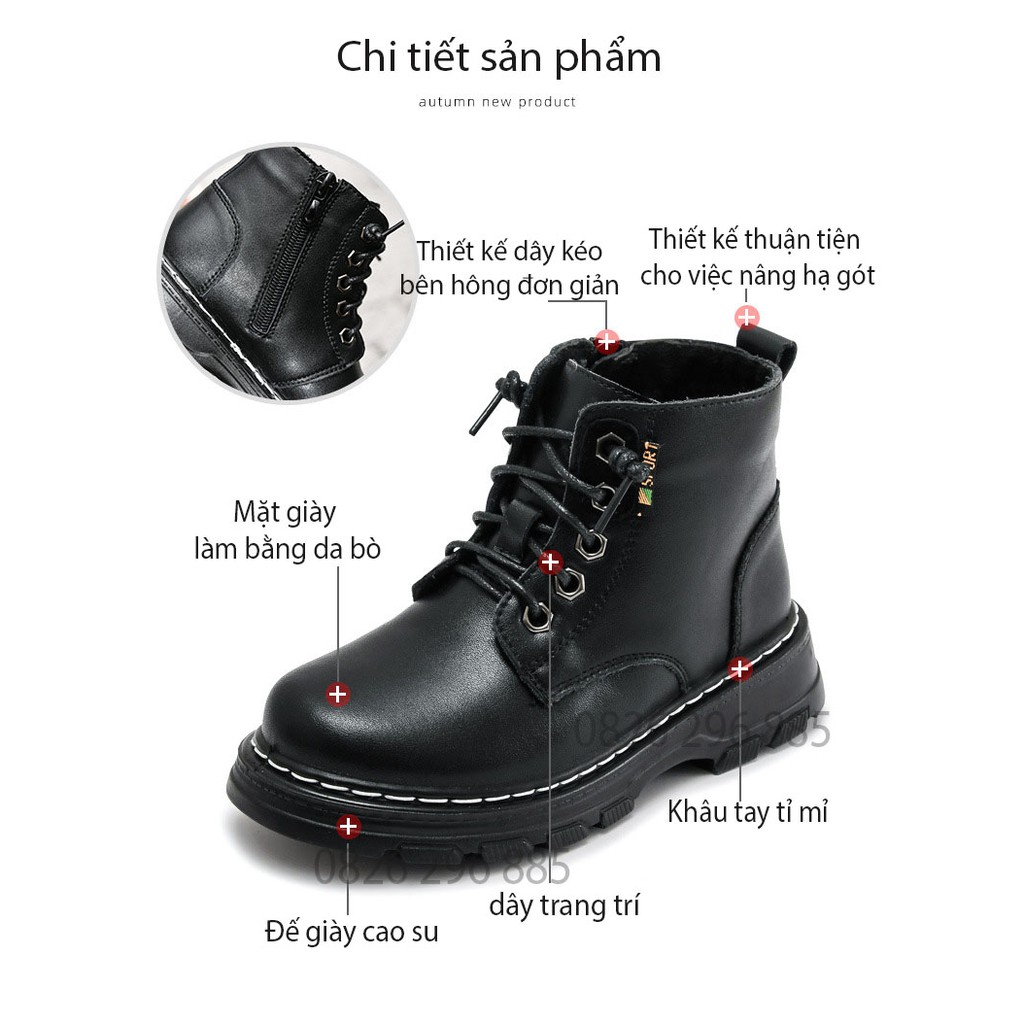Giày cao cổ da bò cho học sinh nam nữ 2021 mẫu mới phiên bản Hàn Quốc mã 101