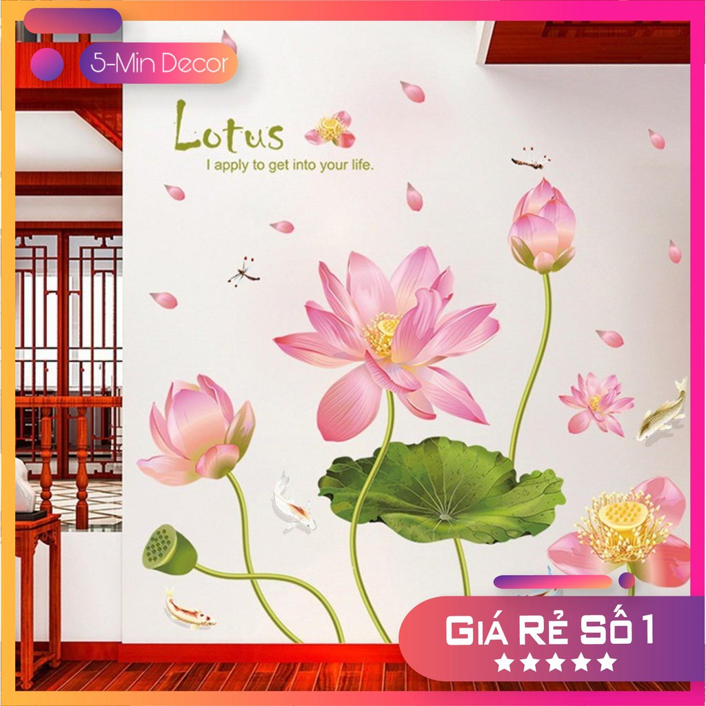 Decal Dán Tường Hoa Sen Uốn