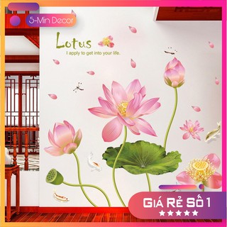 Decal Dán Tường Hoa Sen Uốn