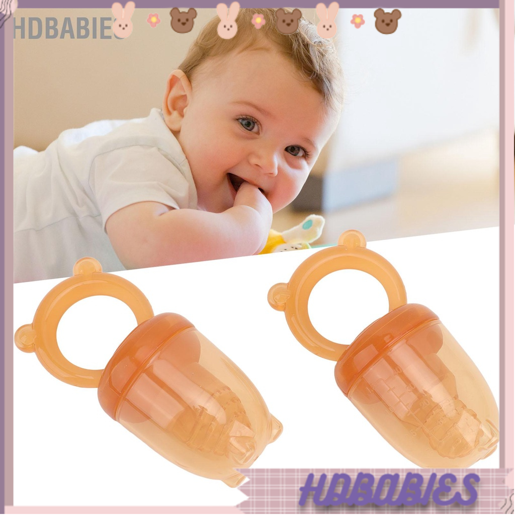 HDbabies 2PCS Cho bé ăn trái cây Núm vú giả Thức tươi Silicone An toàn Chống rò rỉ Dây buộc trẻ mọc răng