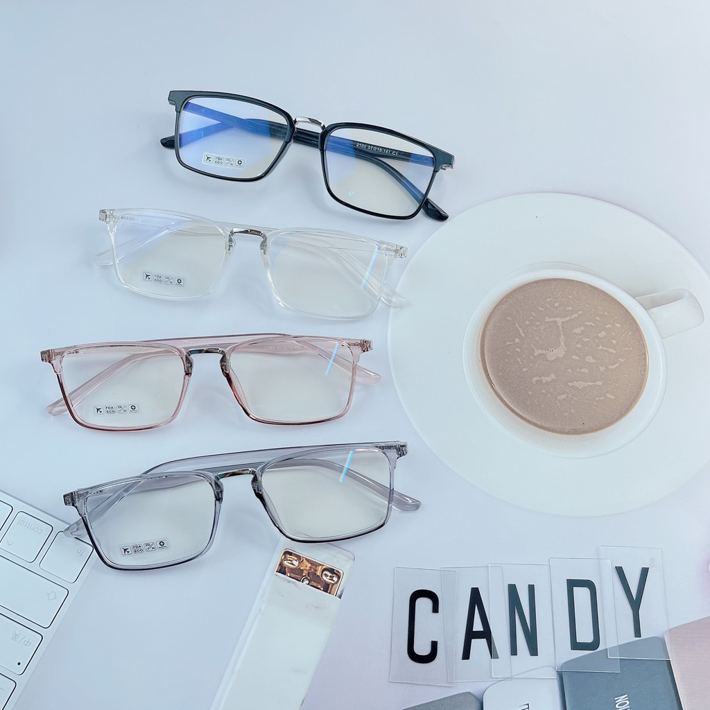 Gọng kính cận vuông nhựa dẻo 2165 – Tiệm kính Candy