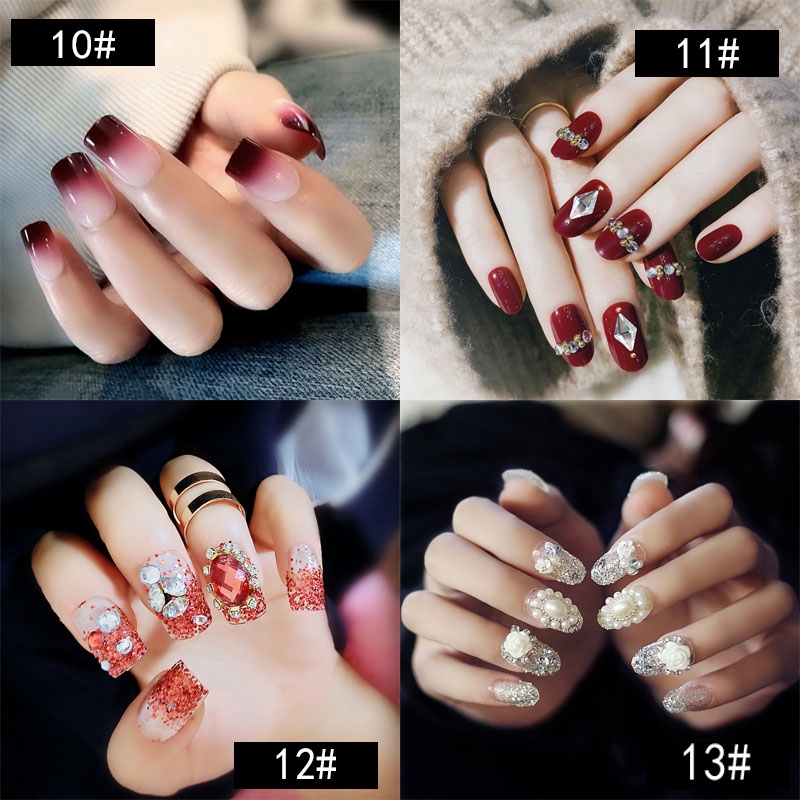 [Hàng mới về] Set 24 móng tay giả lấp lánh thời thượng chất lượng cao