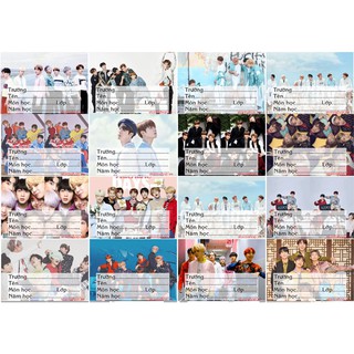 Nhãn vở Nhóm BTS combo 5 bảng 50k