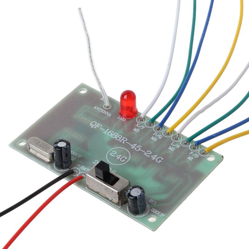 Điều khiển từ xa 2.4G 8CH với bảng mạch thu cho xe hơi xe tăng thuyền 4-6V DIY