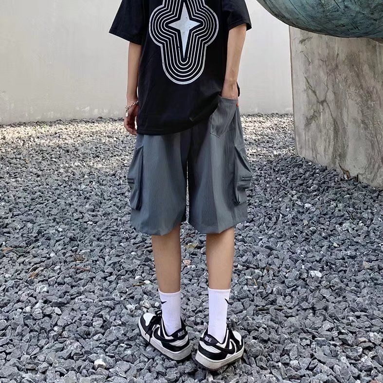 Quần Short Phối Nhiều Túi Thời Trang Cá Tính Cho Nam Nữ 192108Quần Dài Ống Rộng Phong Cách Hiphop Đường Phố