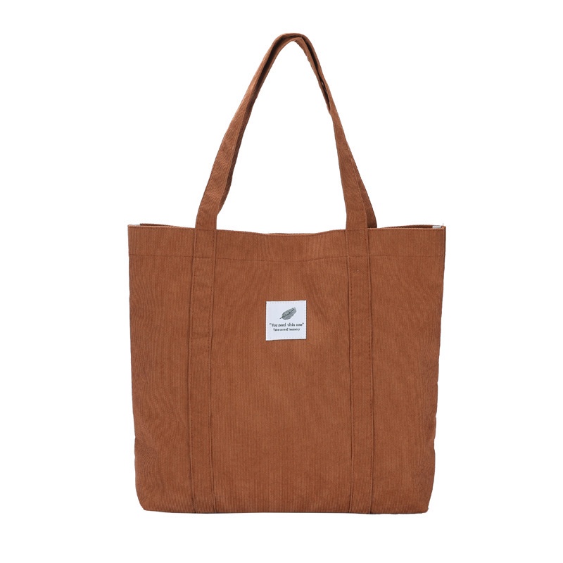 Túi Xách Canvas Cotton Màu Trơn Thiết Kế Mới Đơn Giản Dễ Phối Đồ